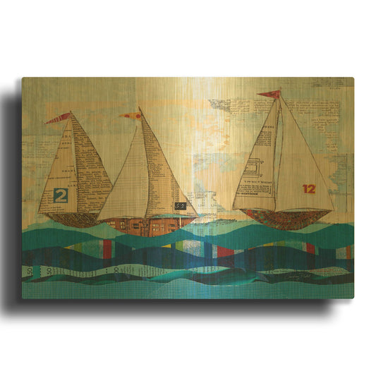 'Sailing no Border' By Courtney Prahl Gold Metal Wall Art