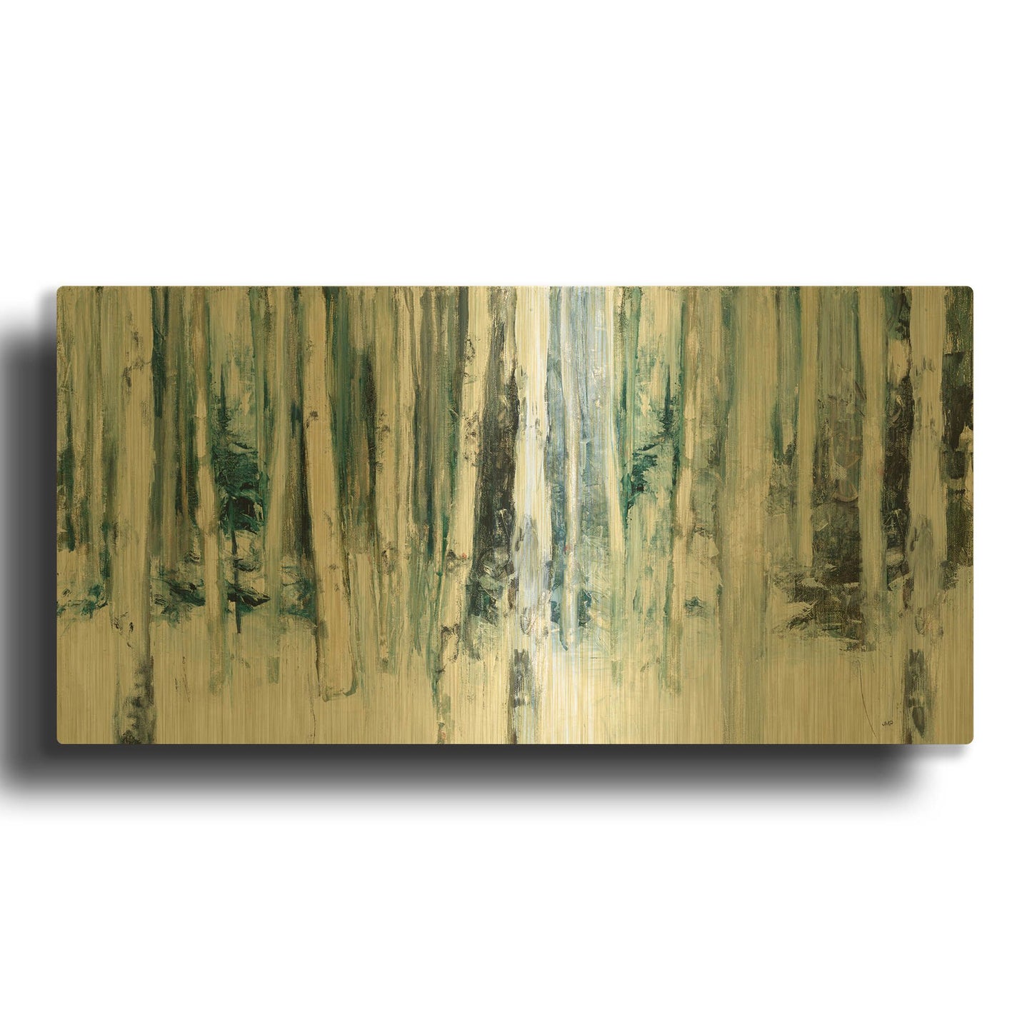 'Winter Woods III Light Trees' By Julia Purinton Gold Metal Wall Art