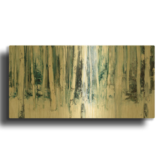 'Winter Woods III Light Trees' By Julia Purinton Gold Metal Wall Art