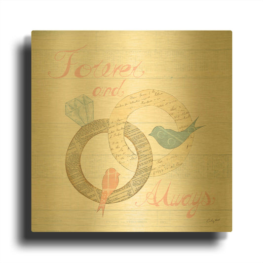 'Lovebirds II' By Courtney Prahl Gold Metal Wall Art