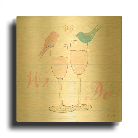 'Lovebirds IV' By Courtney Prahl Gold Metal Wall Art