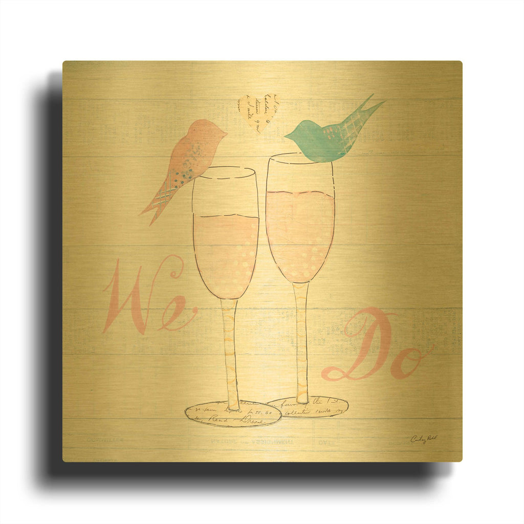 'Lovebirds IV' By Courtney Prahl Gold Metal Wall Art