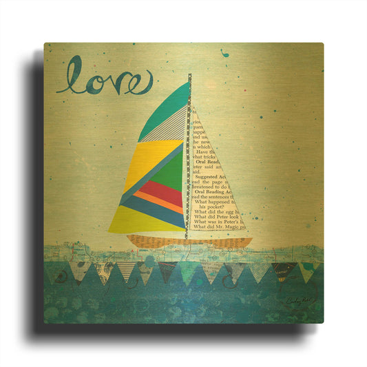 'Rainbow Spinnakers I' By Courtney Prahl Gold Metal Wall Art