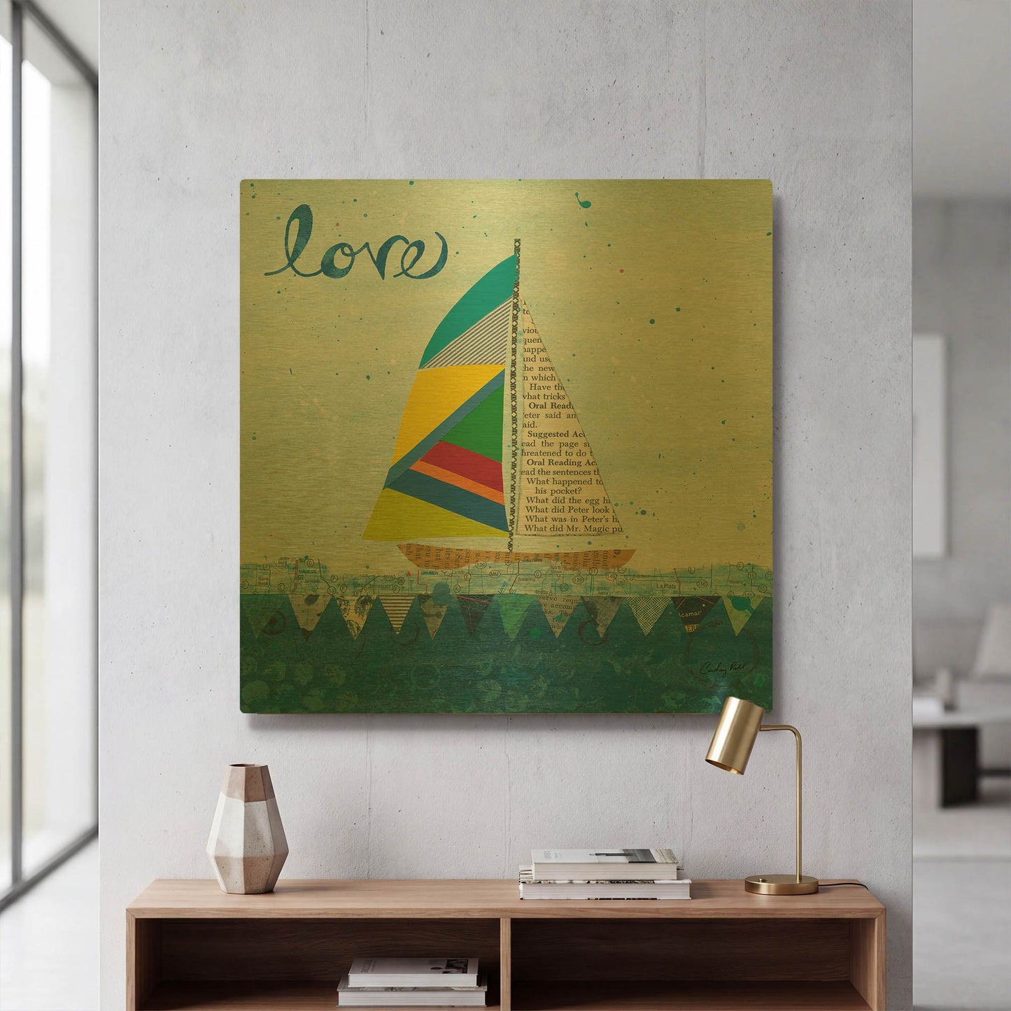 'Rainbow Spinnakers I' By Courtney Prahl Gold Metal Wall Art