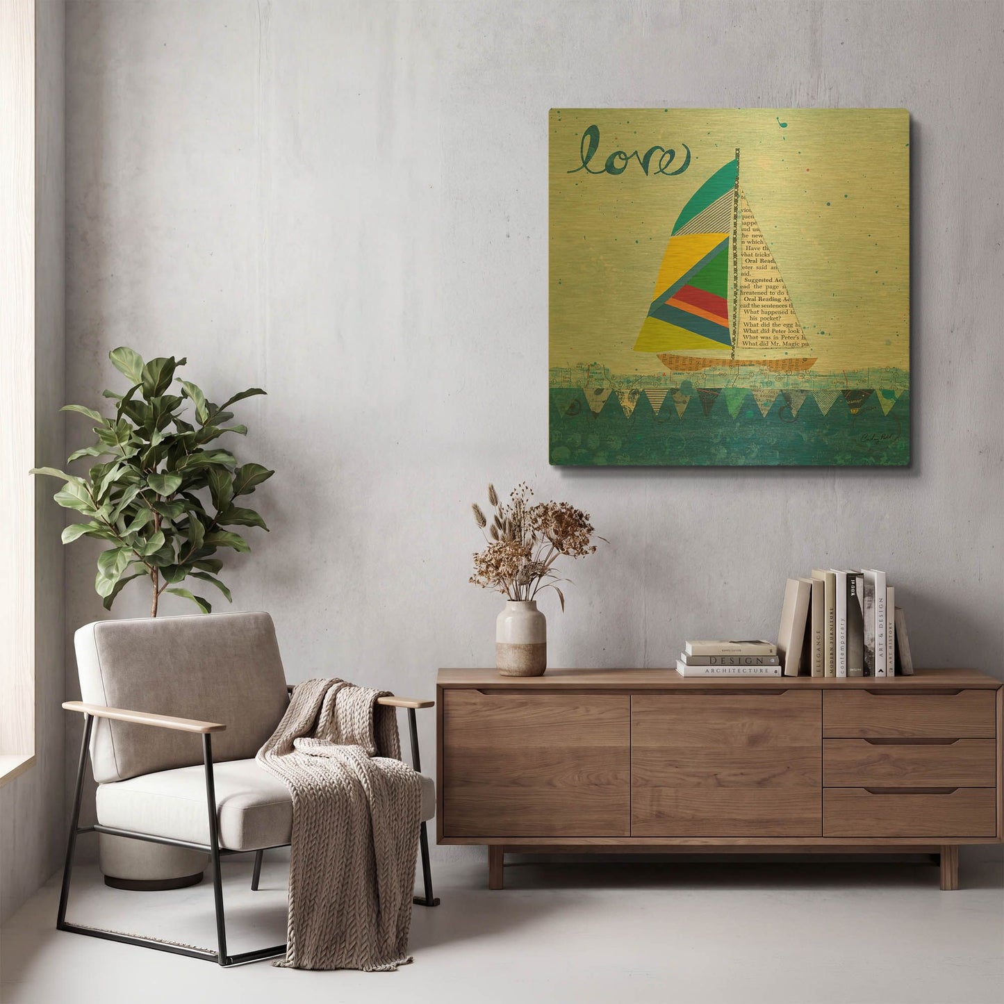 'Rainbow Spinnakers I' By Courtney Prahl Gold Metal Wall Art