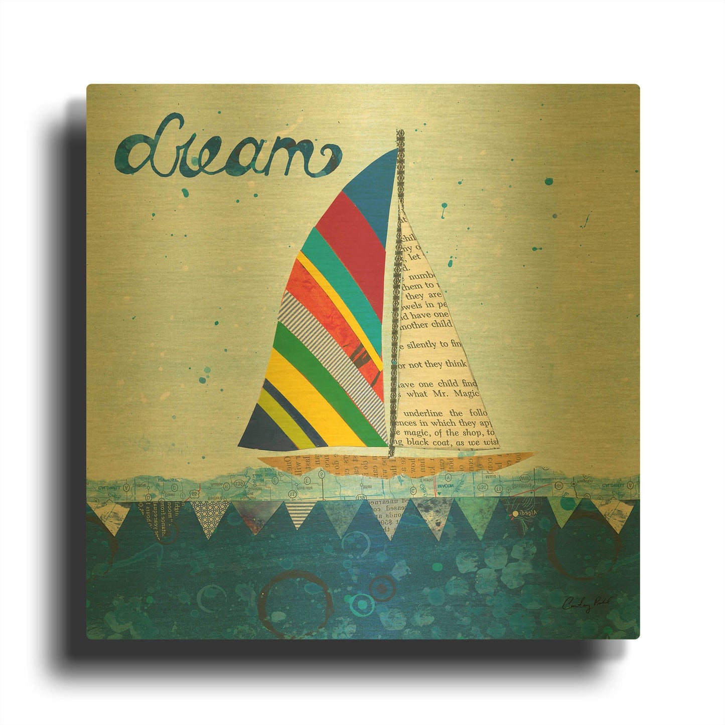 'Rainbow Spinnakers II' By Courtney Prahl Gold Metal Wall Art