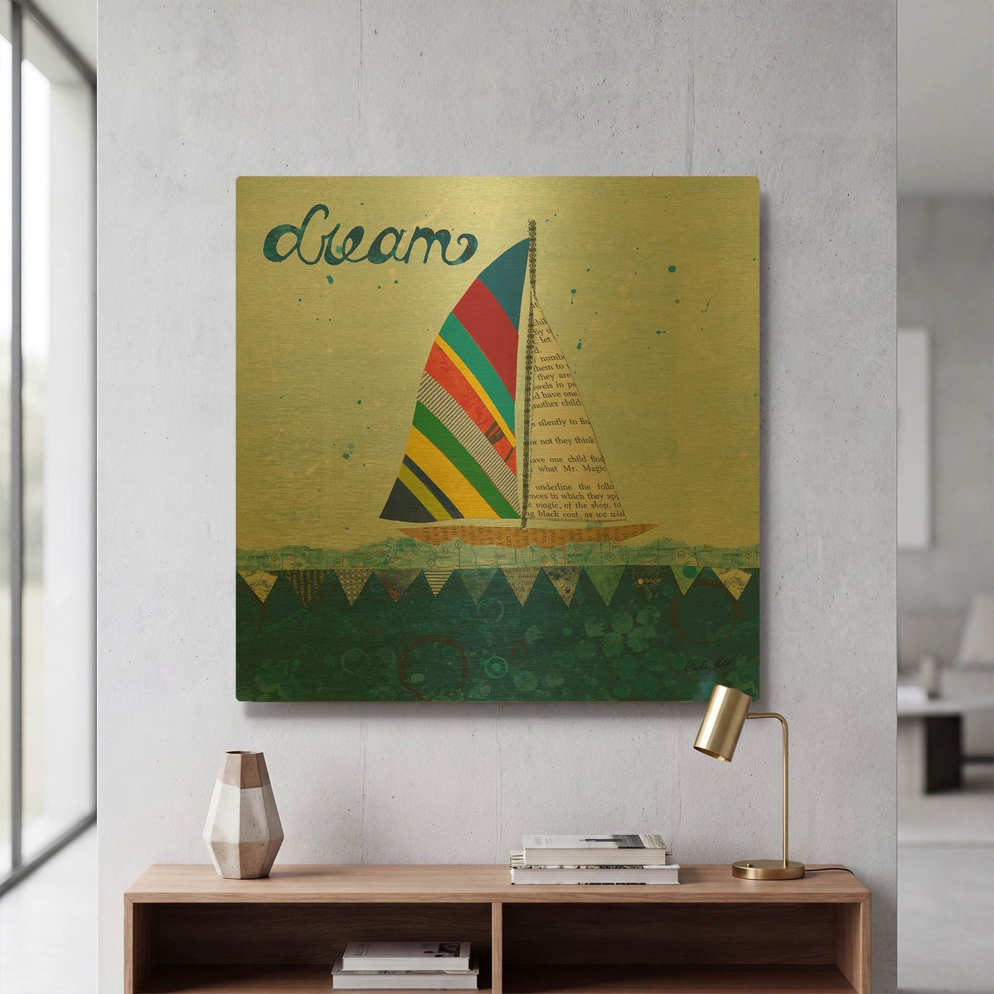 'Rainbow Spinnakers II' By Courtney Prahl Gold Metal Wall Art
