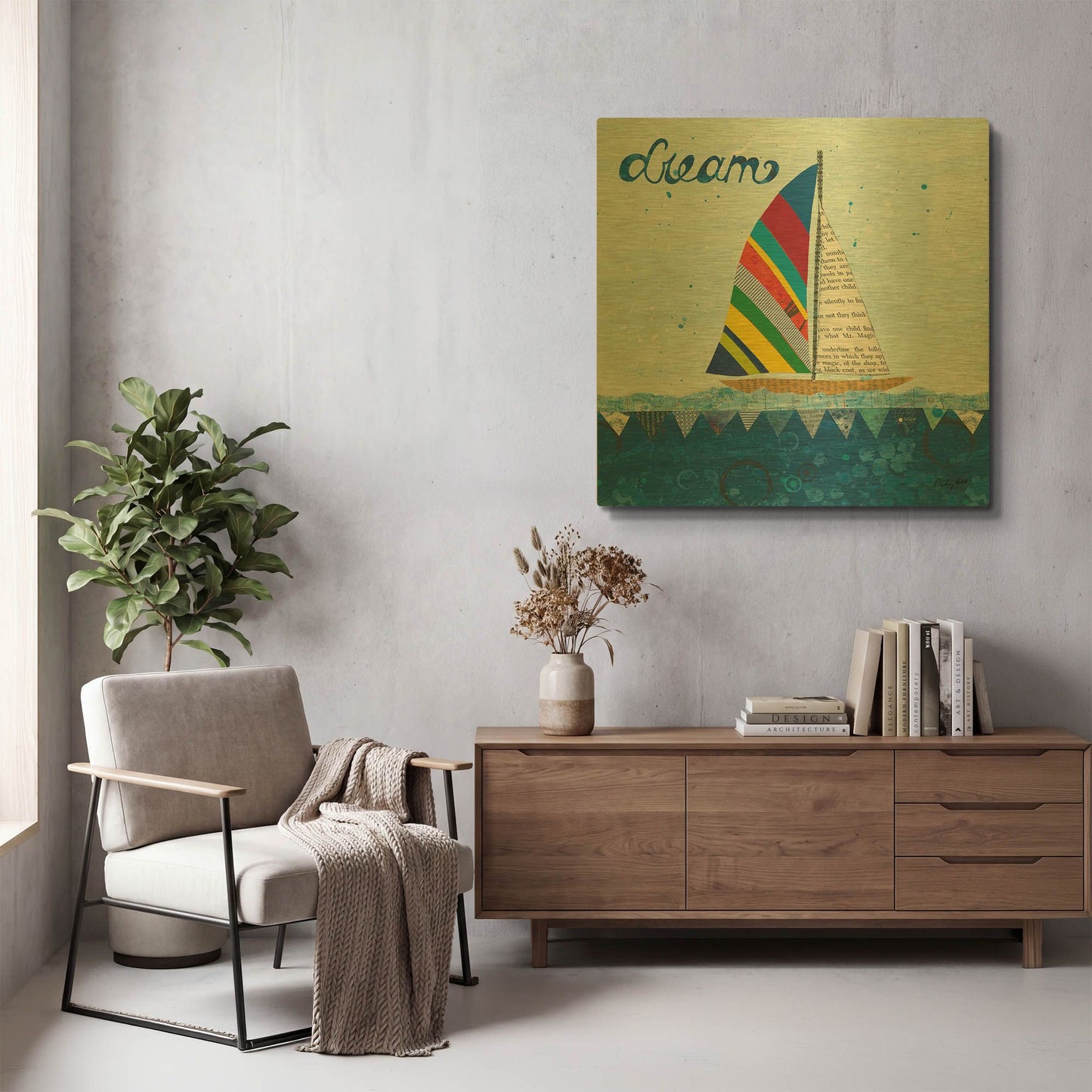 'Rainbow Spinnakers II' By Courtney Prahl Gold Metal Wall Art