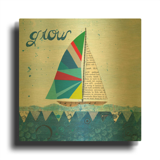 'Rainbow Spinnakers III' By Courtney Prahl Gold Metal Wall Art