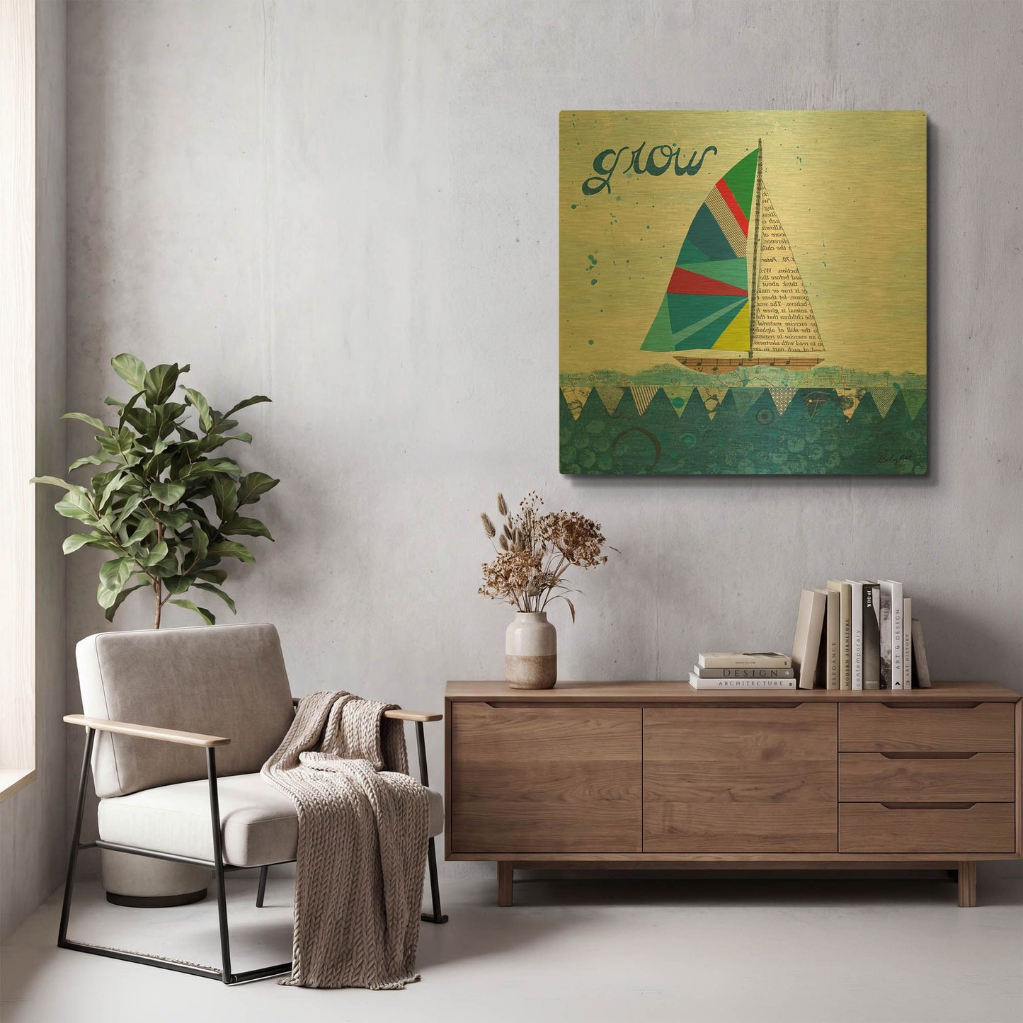 'Rainbow Spinnakers III' By Courtney Prahl Gold Metal Wall Art