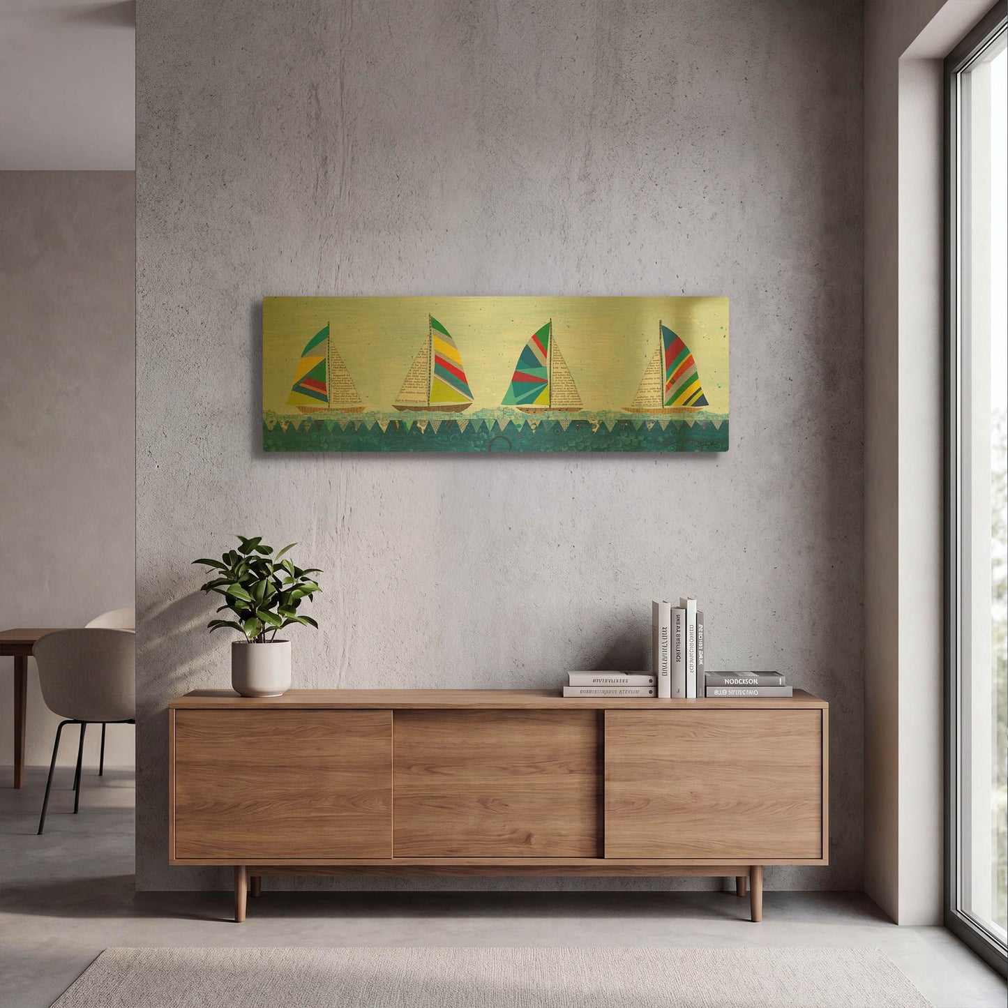 'Rainbow Spinnakers V' By Courtney Prahl Gold Metal Wall Art