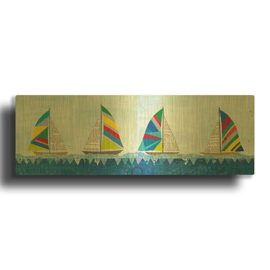 'Rainbow Spinnakers V' By Courtney Prahl Gold Metal Wall Art