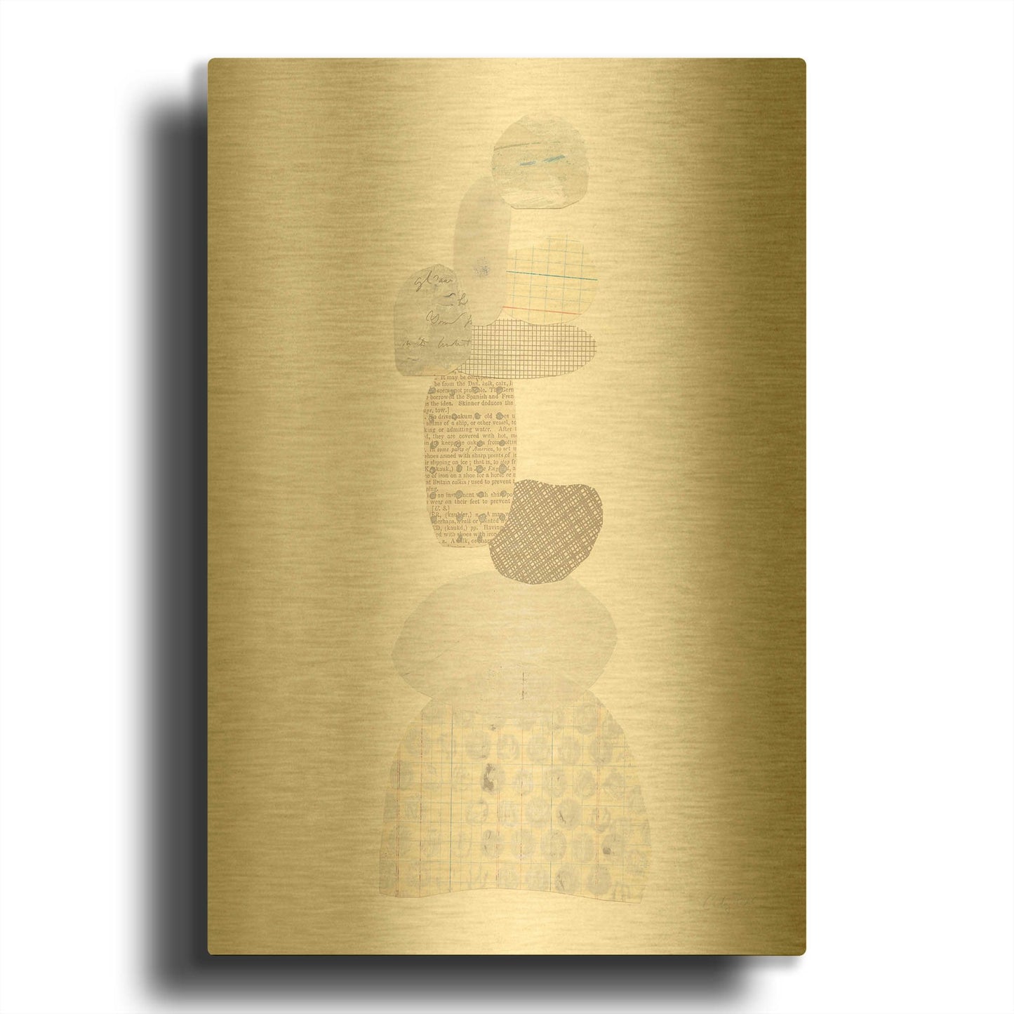'Whimsy I Neutral' By Courtney Prahl Gold Metal Wall Art