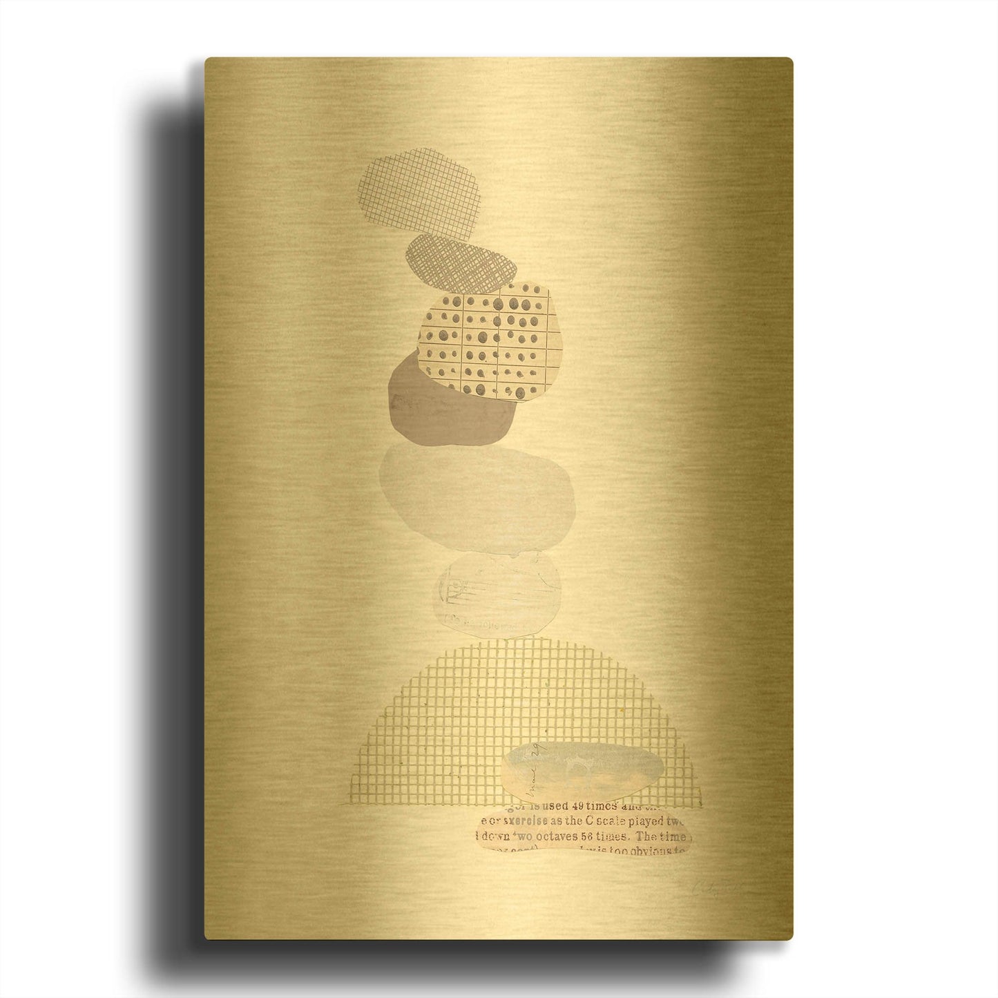 'Whimsy IV Neutral' By Courtney Prahl Gold Metal Wall Art
