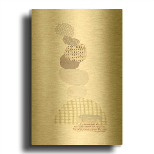 'Whimsy IV Neutral' By Courtney Prahl Gold Metal Wall Art