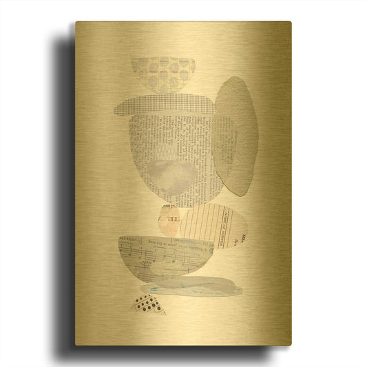'Whimsy VI Neutral' By Courtney Prahl Gold Metal Wall Art