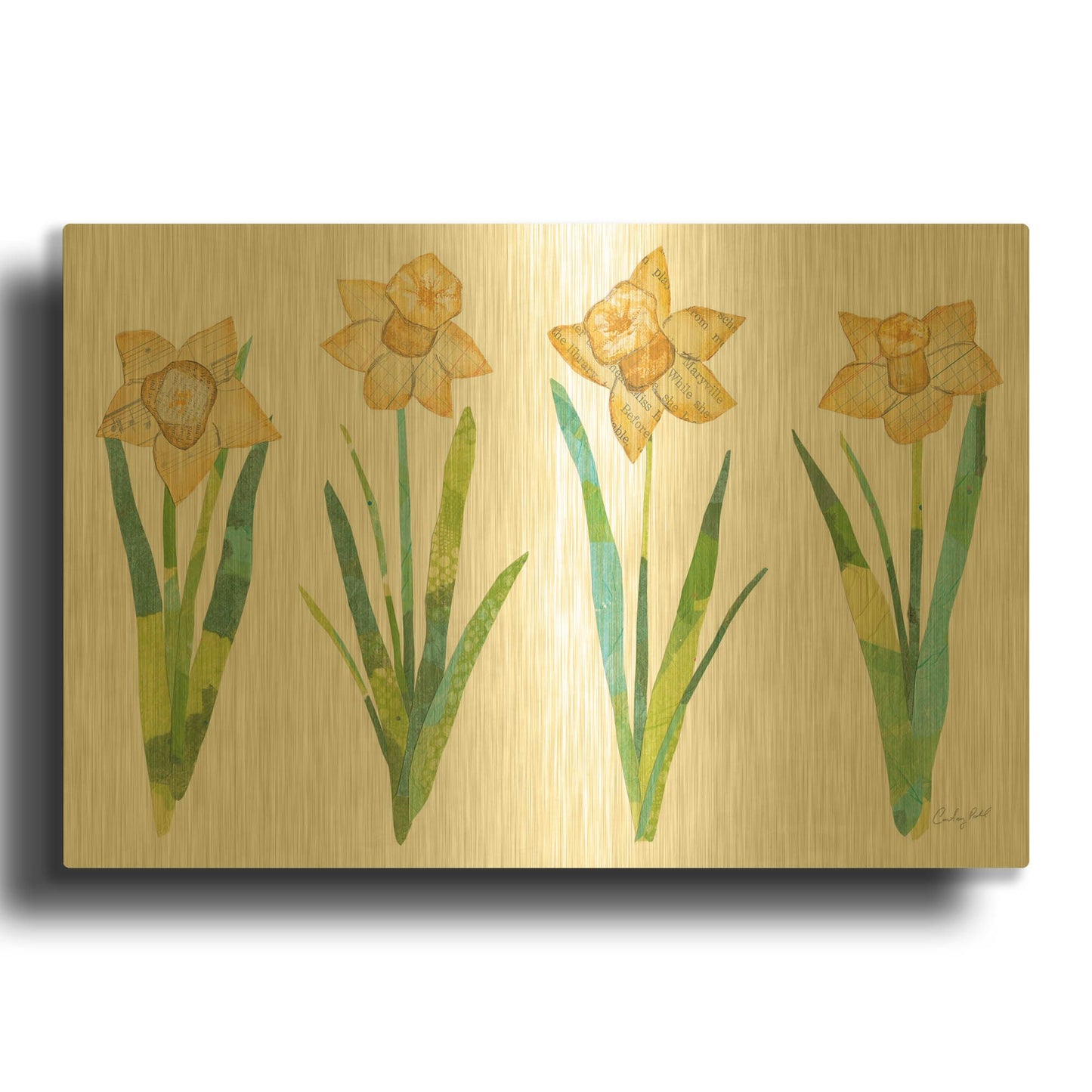 'Spring Has Sprung VII' By Courtney Prahl Gold Metal Wall Art