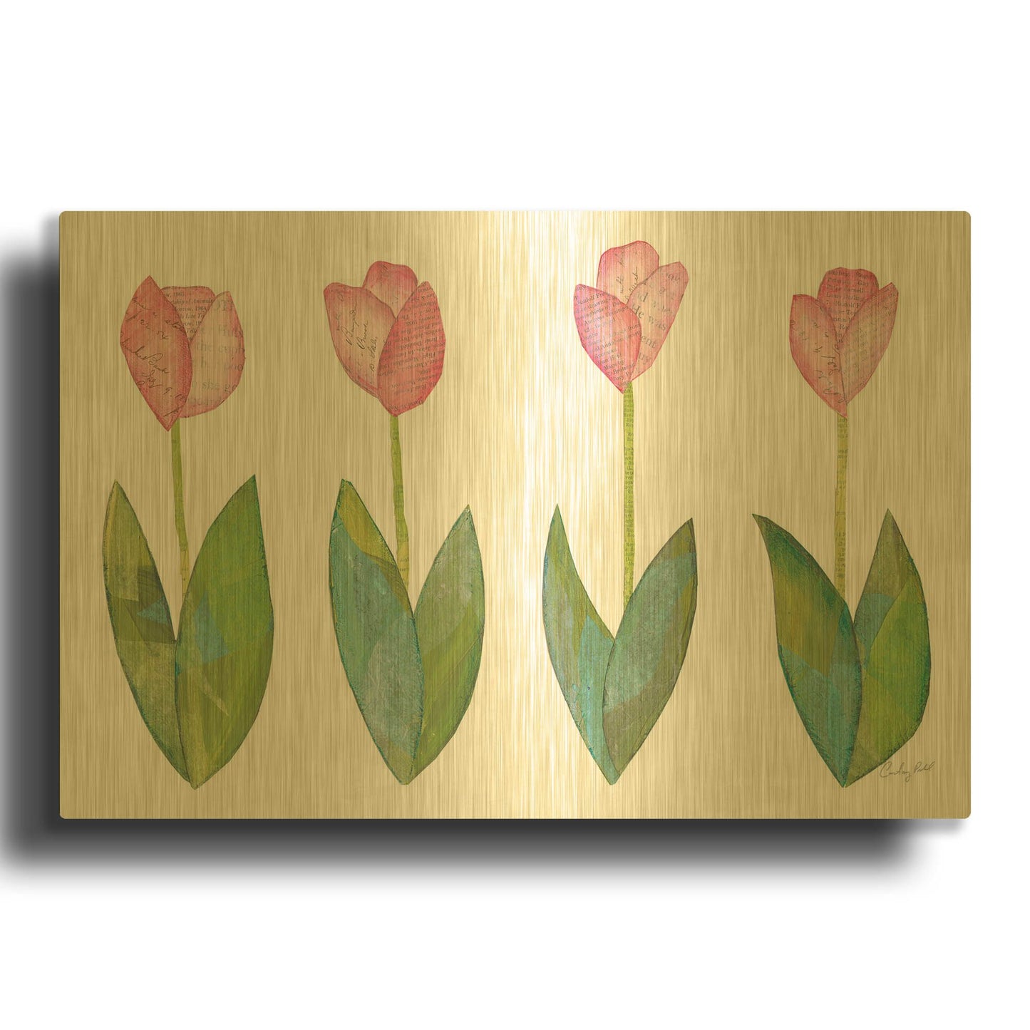 'Spring Has Sprung VIII' By Courtney Prahl Gold Metal Wall Art