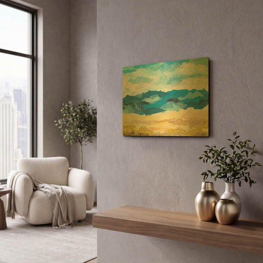 'Abstract Coastal I' By Courtney Prahl Gold Metal Wall Art