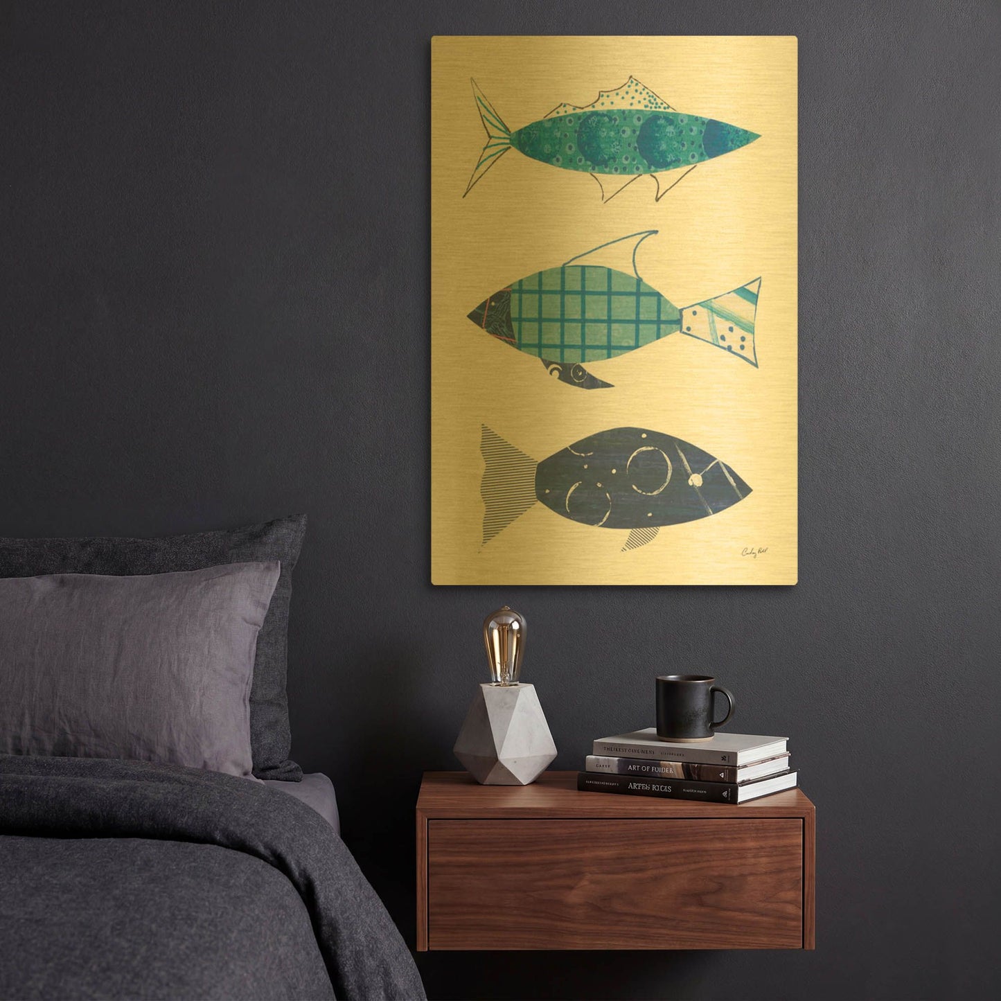 'Go With the Flow III' By Courtney Prahl Gold Metal Wall Art