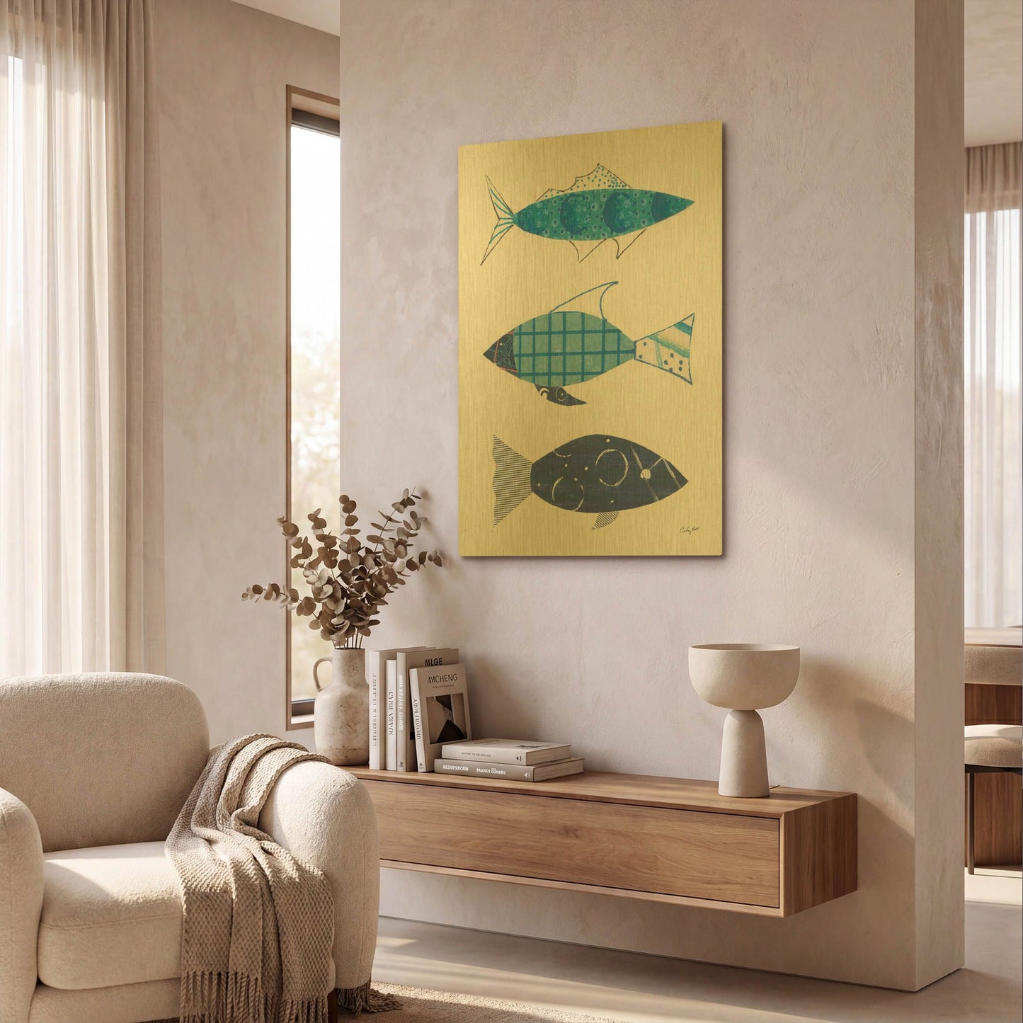 'Go With the Flow III' By Courtney Prahl Gold Metal Wall Art