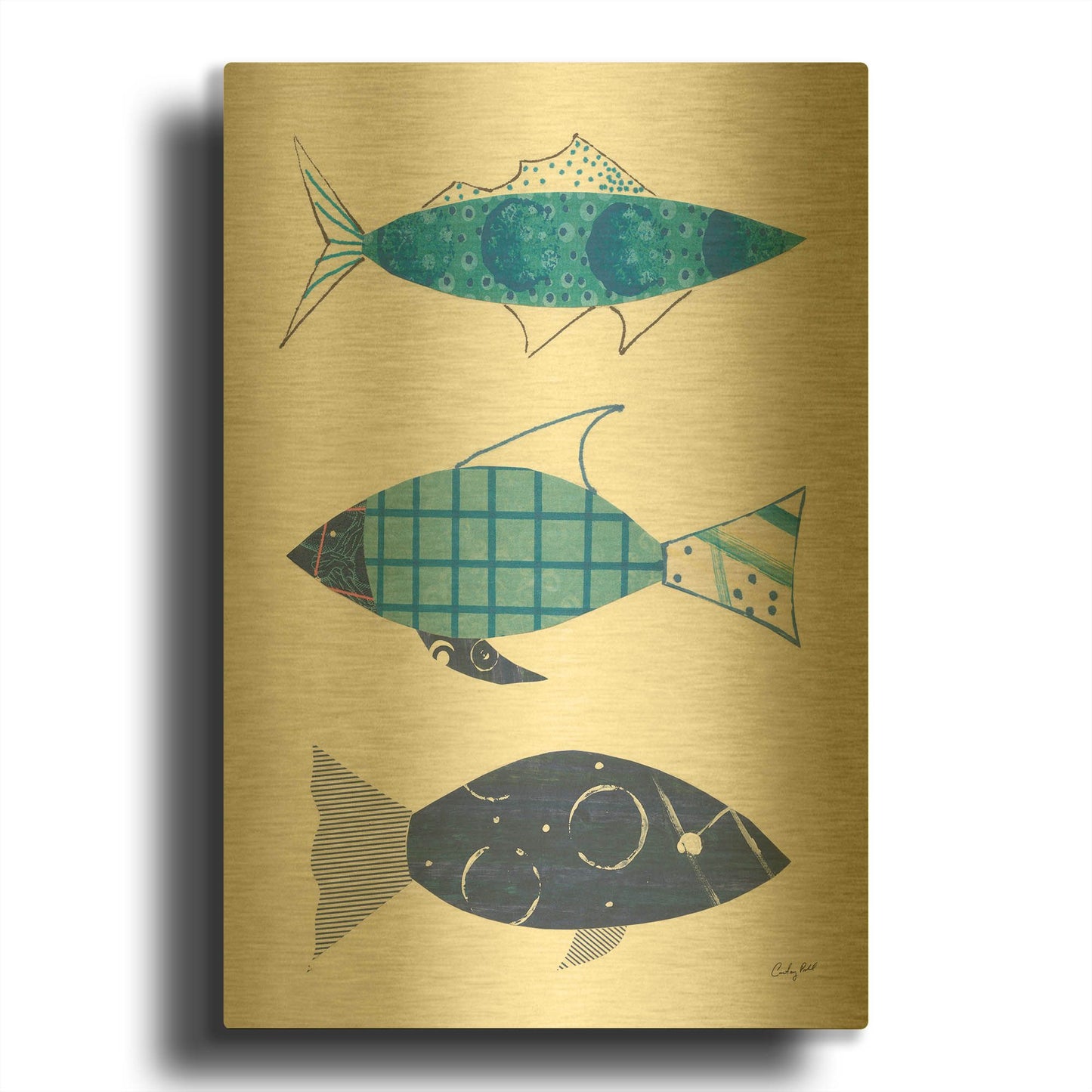 'Go With the Flow III' By Courtney Prahl Gold Metal Wall Art