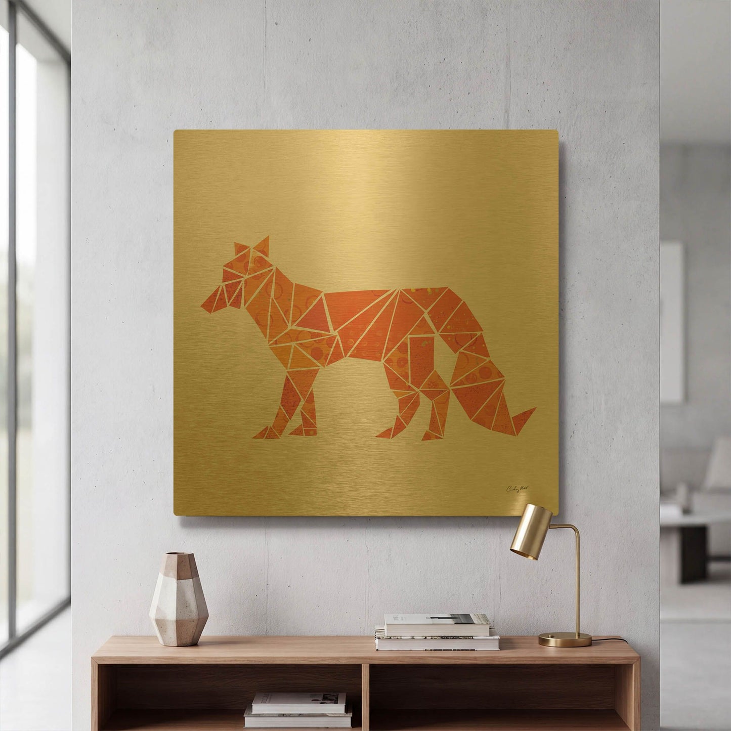 'Geometric Animal II' By Courtney Prahl Gold Metal Wall Art