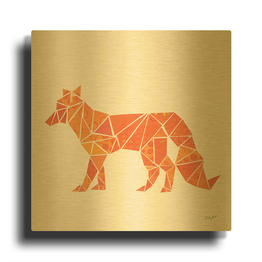 'Geometric Animal II' By Courtney Prahl Gold Metal Wall Art