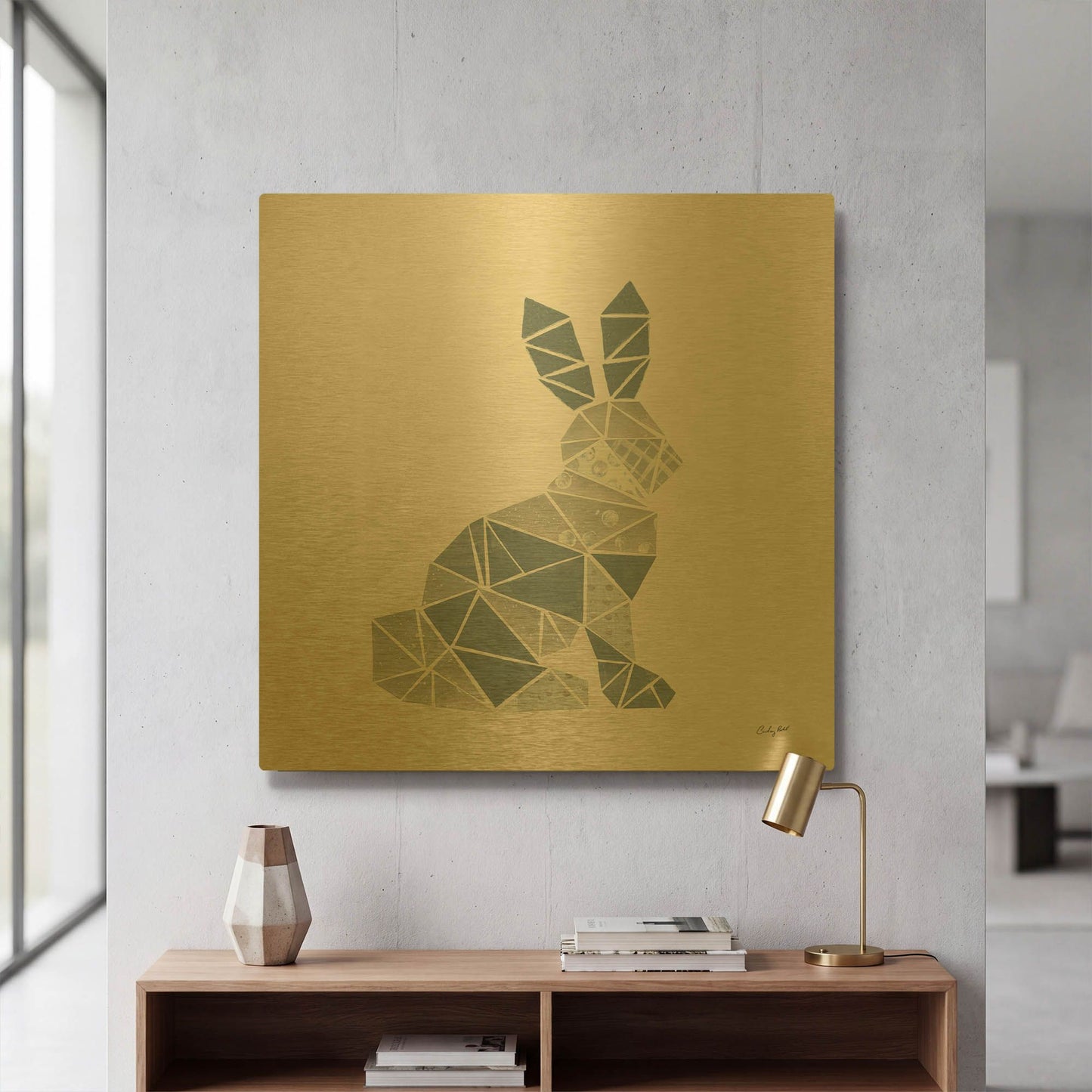 'Geometric Animal III' By Courtney Prahl Gold Metal Wall Art