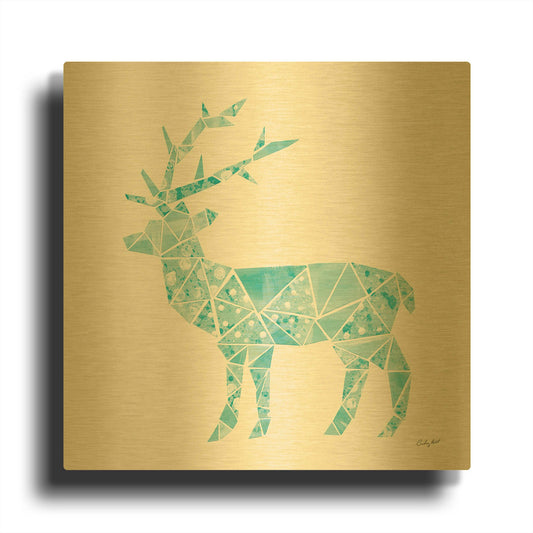 'Geometric Animal IV' By Courtney Prahl Gold Metal Wall Art
