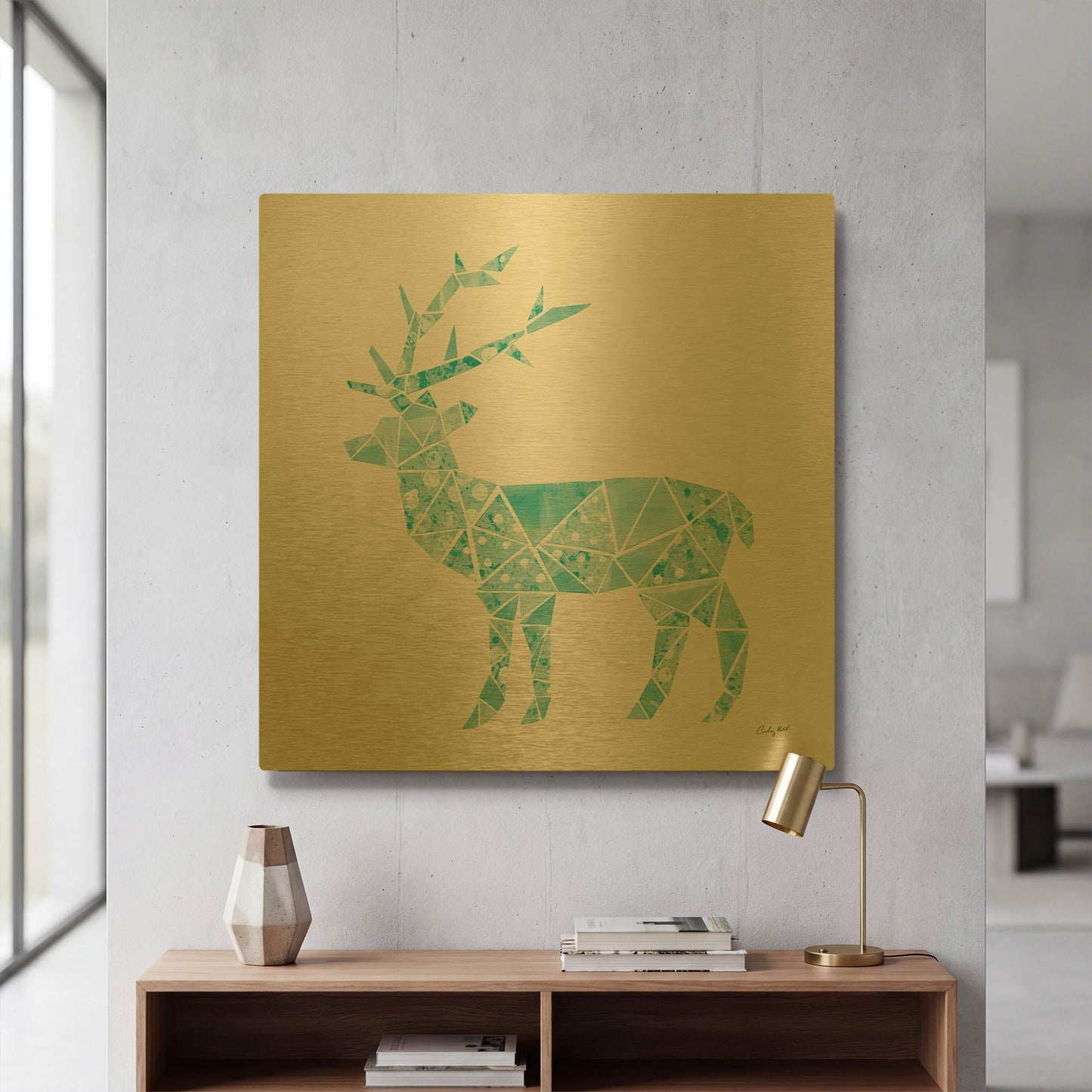 'Geometric Animal IV' By Courtney Prahl Gold Metal Wall Art