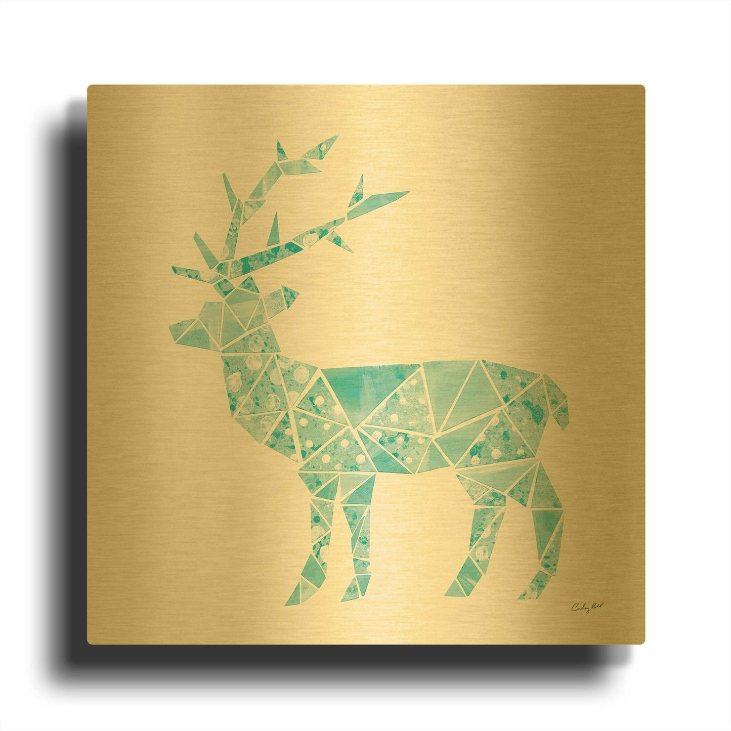 'Geometric Animal IV' By Courtney Prahl Gold Metal Wall Art