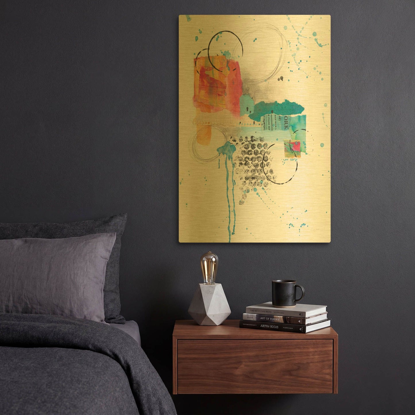 'Abstract Skyline I' By Courtney Prahl Gold Metal Wall Art