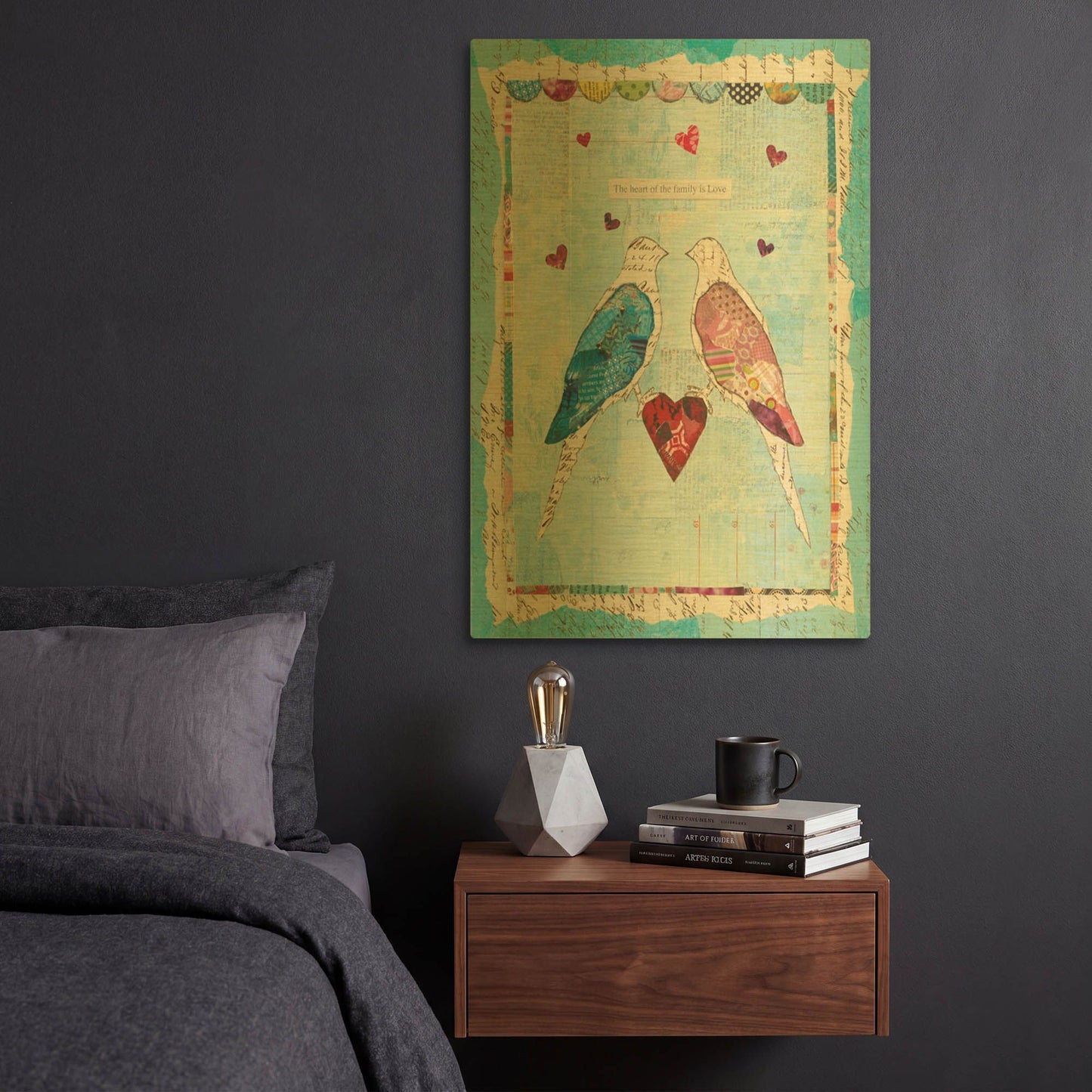 'Love Birds' By Courtney Prahl Gold Metal Wall Art