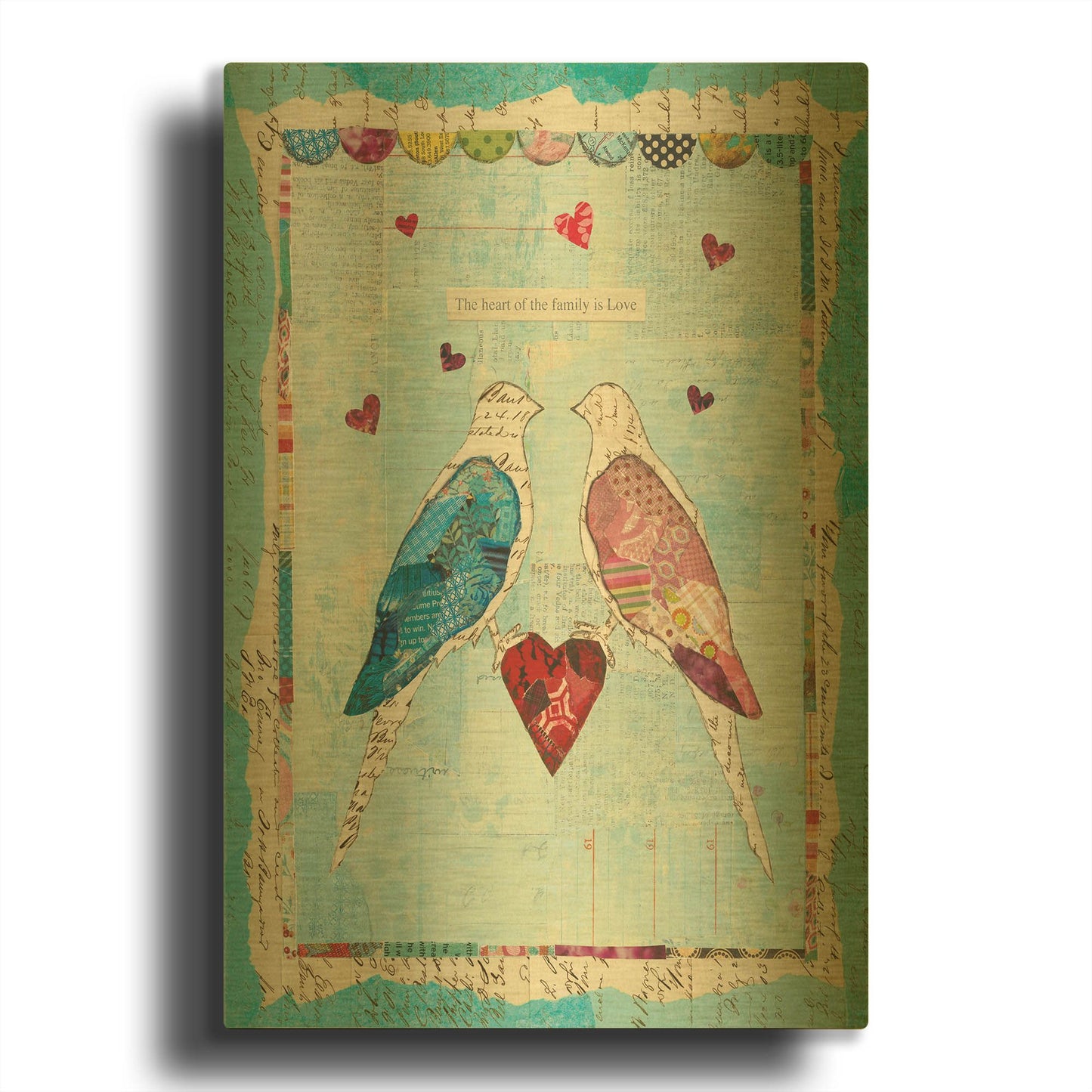 'Love Birds' By Courtney Prahl Gold Metal Wall Art