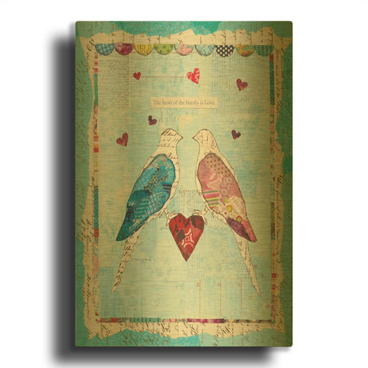 'Love Birds' By Courtney Prahl Gold Metal Wall Art