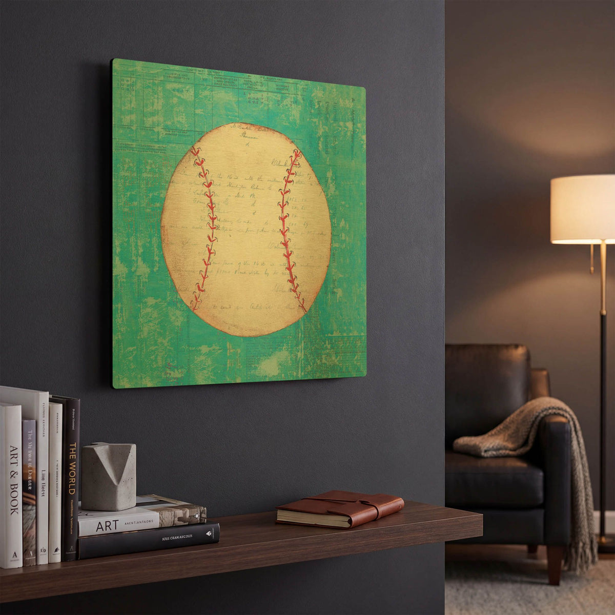 'Play Ball I Bright' By Courtney Prahl Gold Metal Wall Art