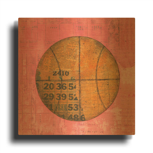 'Play Ball IV Bright' By Courtney Prahl Gold Metal Wall Art