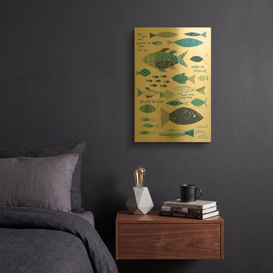 'Go With the Flow II' By Courtney Prahl Gold Metal Wall Art