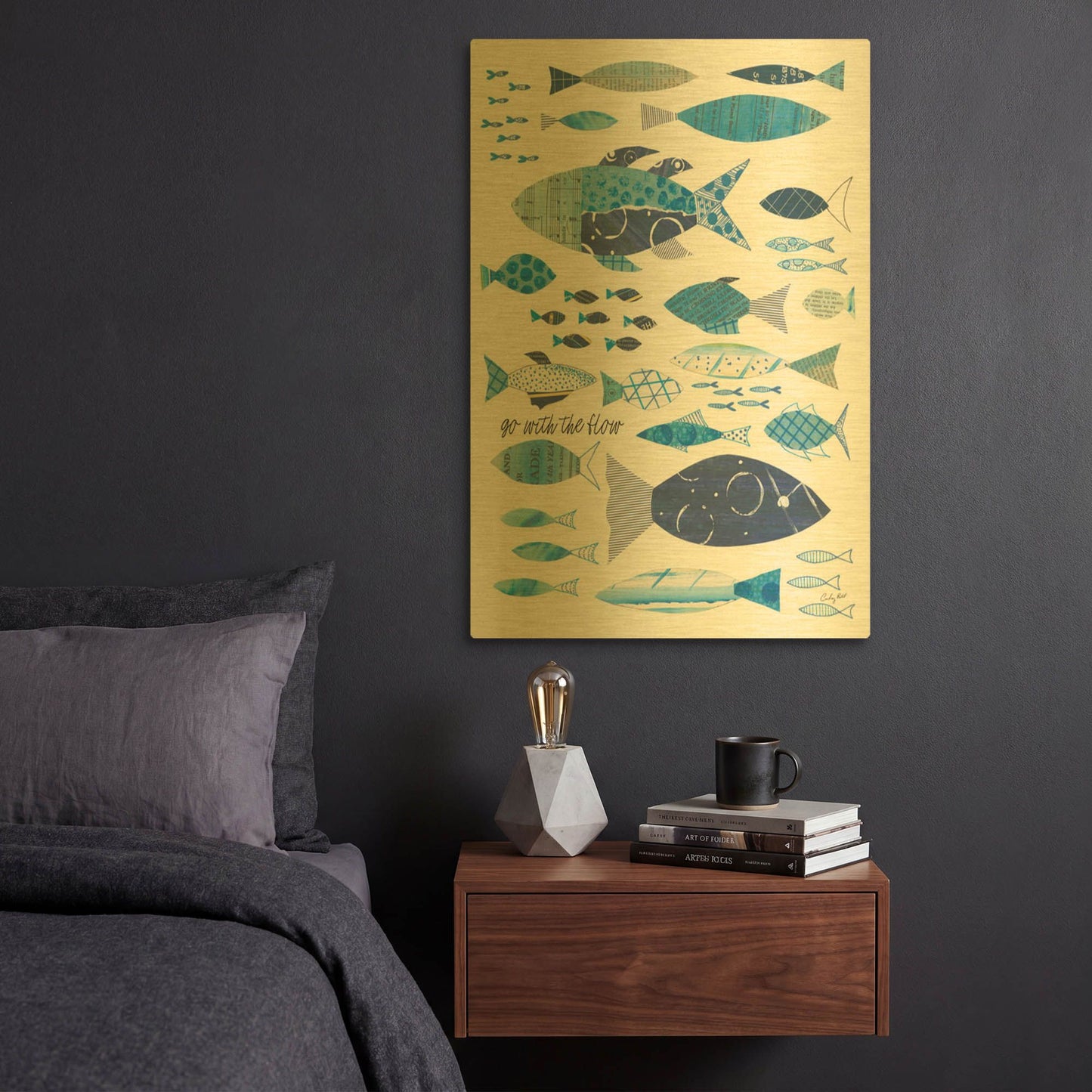 'Go With the Flow II' By Courtney Prahl Gold Metal Wall Art