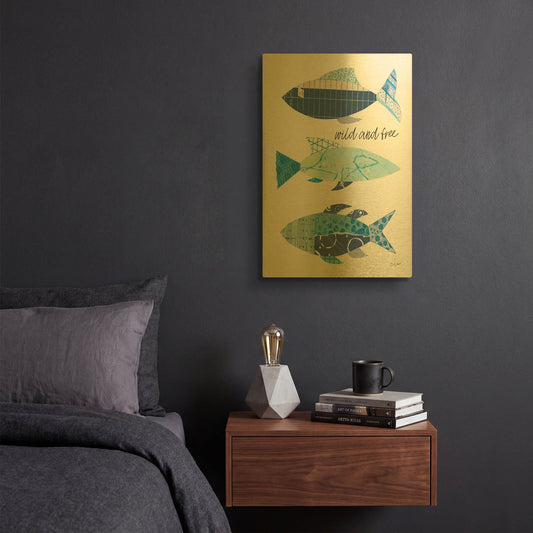 'Go With the Flow IV' By Courtney Prahl Gold Metal Wall Art