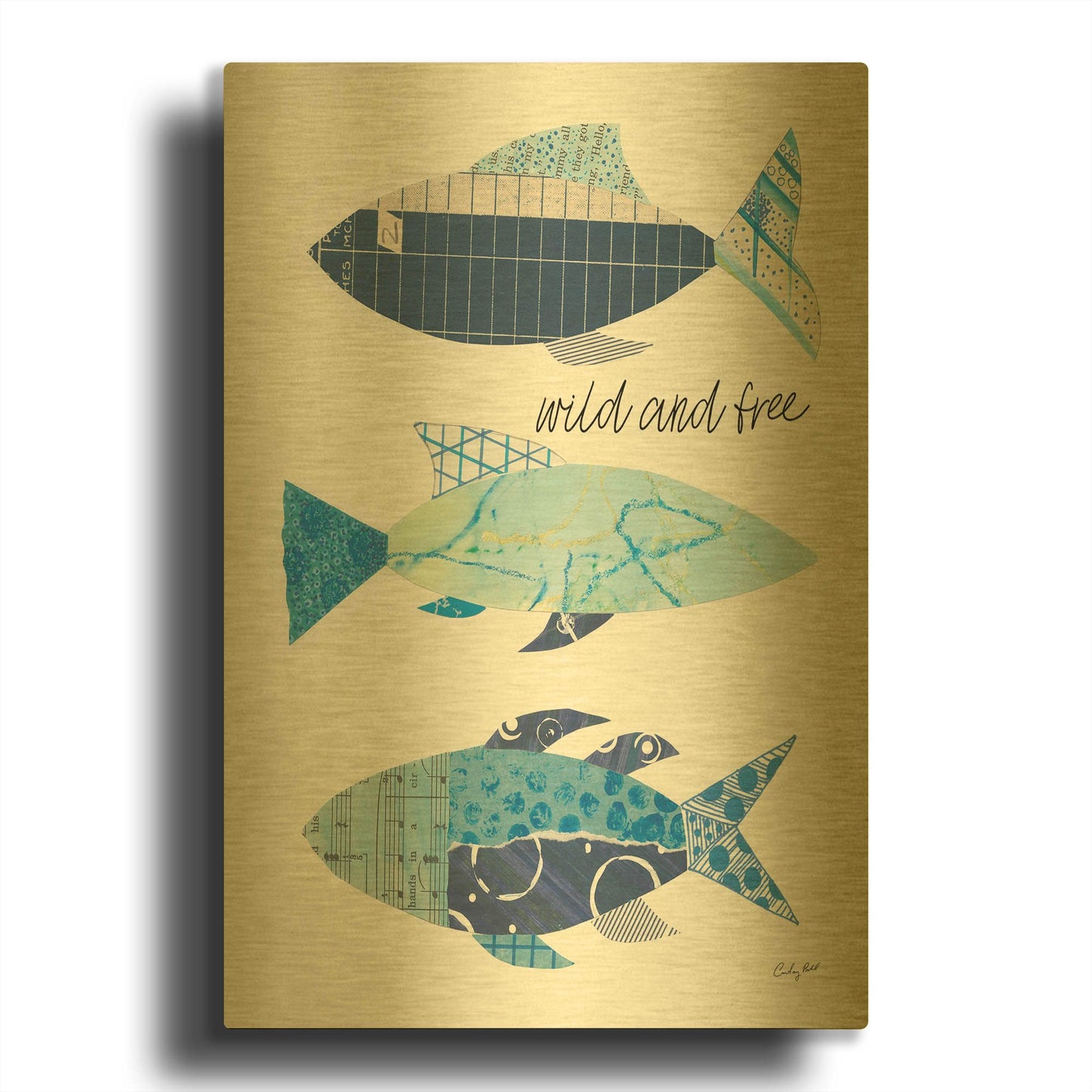 'Go With the Flow IV' By Courtney Prahl Gold Metal Wall Art