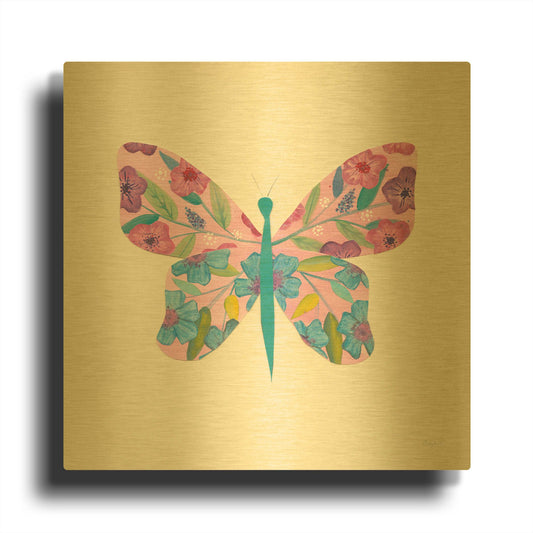 'Butterfly Garden II' By Courtney Prahl Gold Metal Wall Art