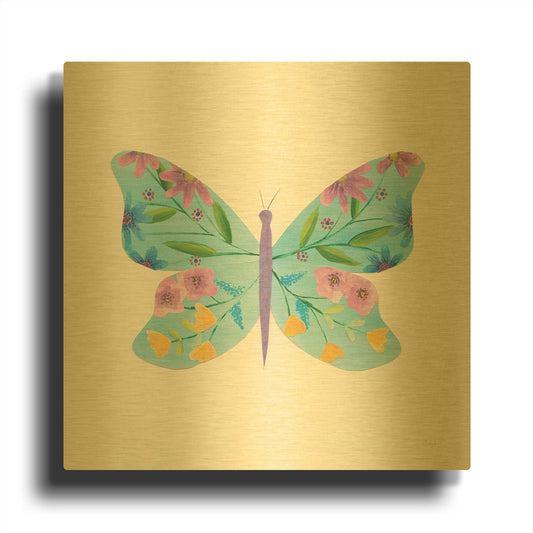 'Butterfly Garden IV' By Courtney Prahl Gold Metal Wall Art
