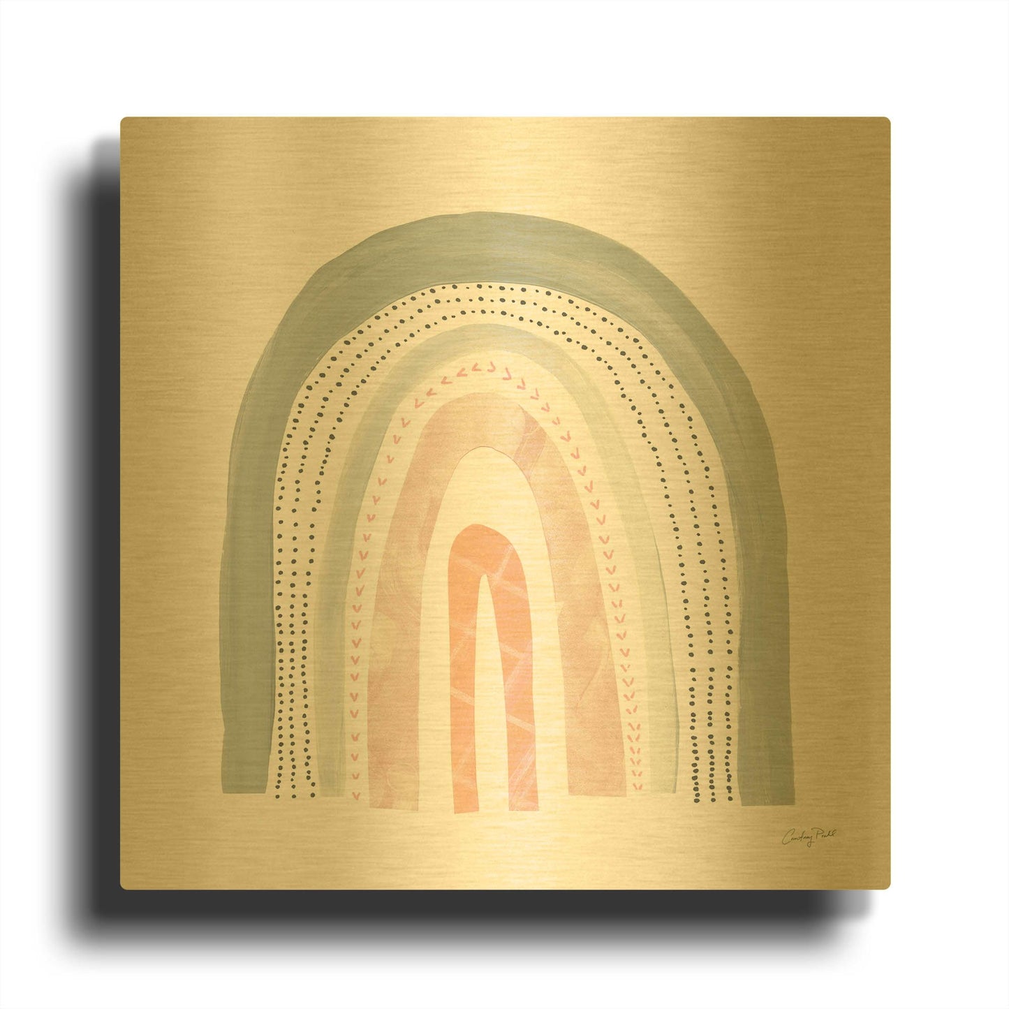 'Boho Rainbow I' By Courtney Prahl Gold Metal Wall Art
