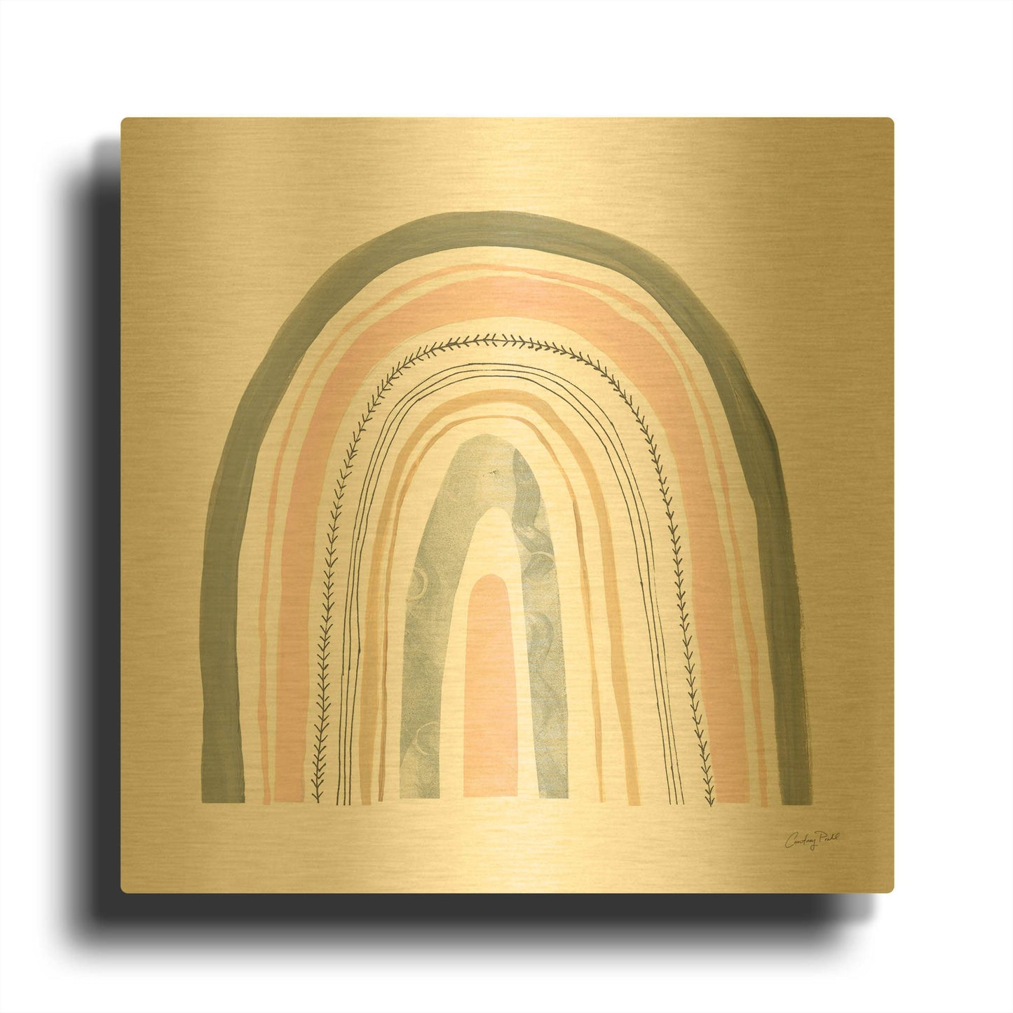 'Boho Rainbow II' By Courtney Prahl Gold Metal Wall Art