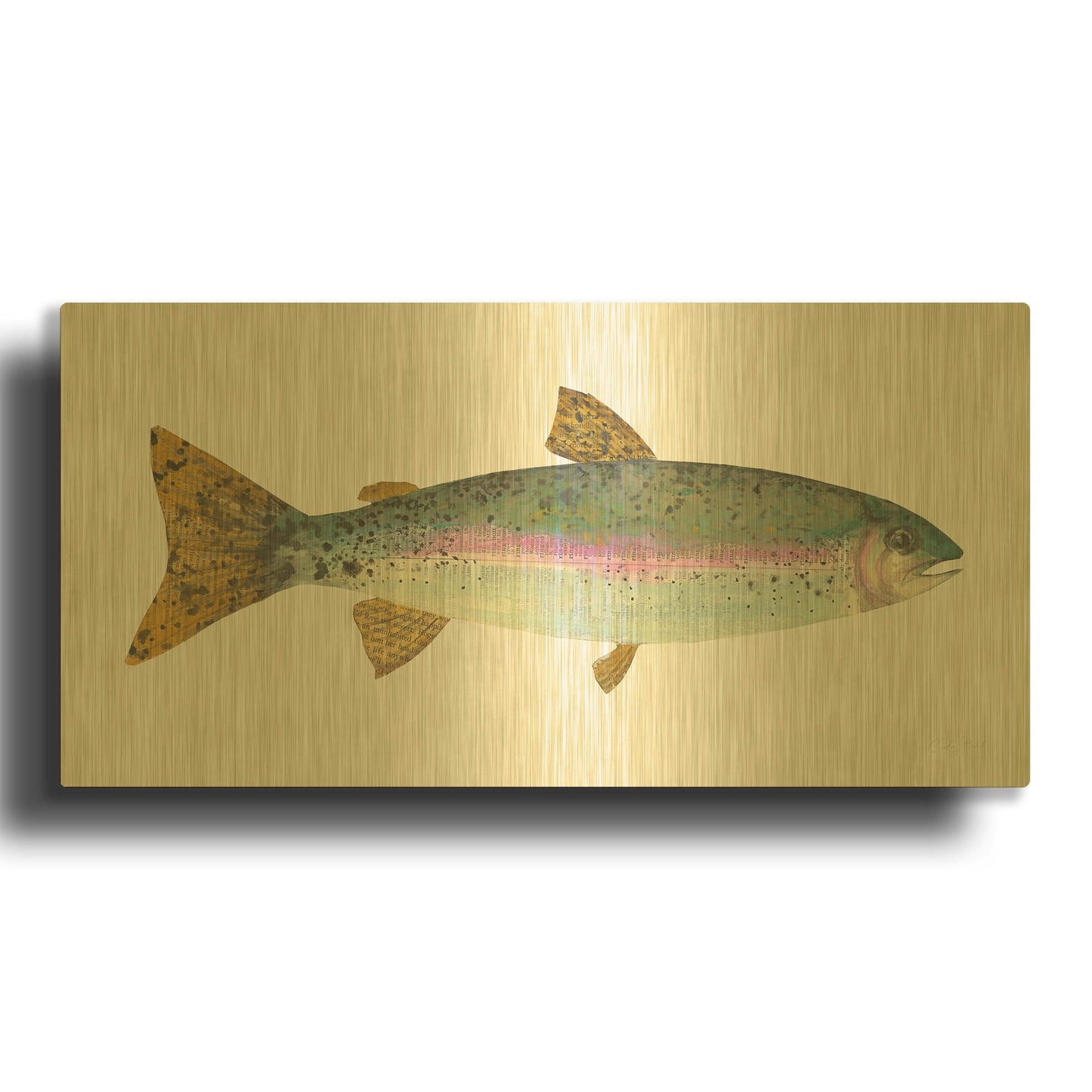 'Angling in the Stream I' By Courtney Prahl Gold Metal Wall Art