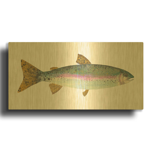 'Angling in the Stream I' By Courtney Prahl Gold Metal Wall Art