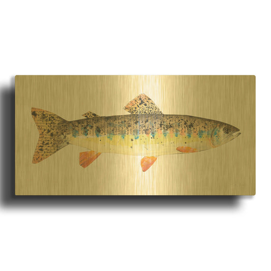'Angling in the Stream III' By Courtney Prahl Gold Metal Wall Art