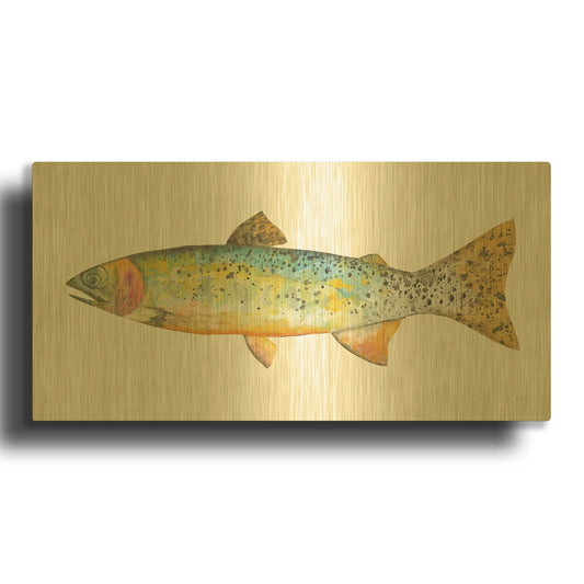 'Angling in the Stream IV' By Courtney Prahl Gold Metal Wall Art